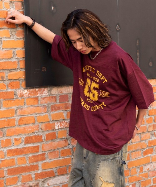 WEGO(ウィゴー)の「WEGO/【25年春夏新作】ナンバリングフットボールT(Tシャツ/カットソー・メンズ・ワイン/スミクロ・MEDIUM/LARGE)」の20枚目の写真