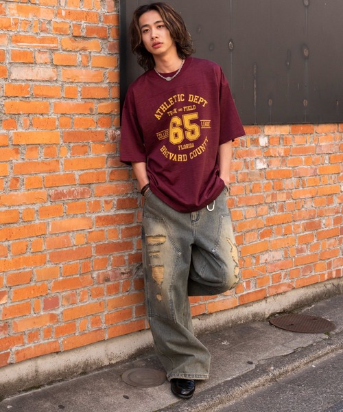 WEGO(ウィゴー)の「WEGO/【25年春夏新作】ナンバリングフットボールT(Tシャツ/カットソー・メンズ・ワイン/スミクロ・MEDIUM/LARGE)」の18枚目の写真