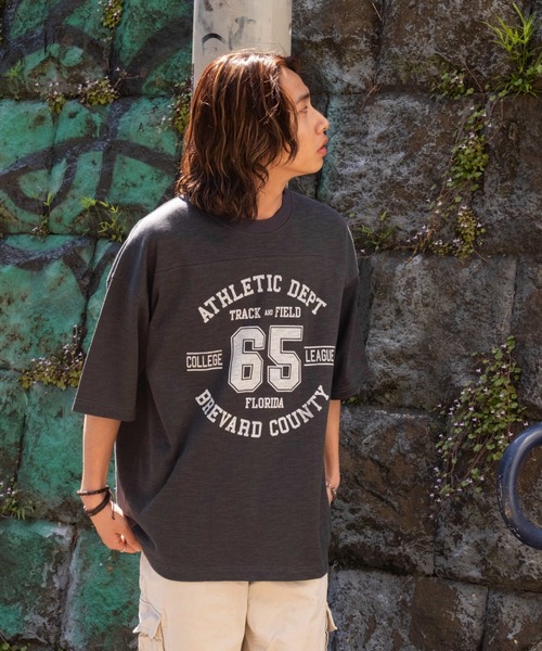 WEGO(ウィゴー)の「WEGO/【25年春夏新作】ナンバリングフットボールT(Tシャツ/カットソー・メンズ・ワイン/スミクロ・MEDIUM/LARGE)」の5枚目の写真