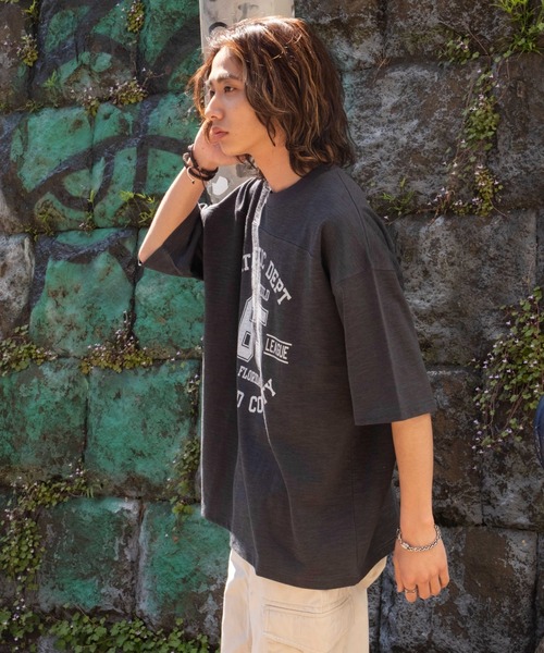 WEGO(ウィゴー)の「WEGO/【25年春夏新作】ナンバリングフットボールT(Tシャツ/カットソー・メンズ・ワイン/スミクロ・MEDIUM/LARGE)」の3枚目の写真