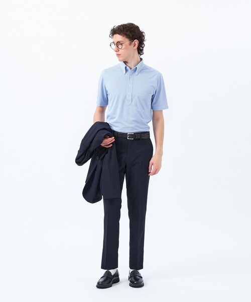 MACKINTOSH PHILOSOPHY（ﾏｯｷﾝﾄｯｼｭ ﾌｨﾛｿﾌｨｰ）の「トロッター 鹿の子ジャージー プリント柄バリエーション ボタンダウンポロ（ポロシャツ・メンズ・ネイビー/グレー系その他/ブルー/ブルー系その他7/ブルー系その他2/オフホワイト/ダークネイビー・40/38/42）」の10枚目の写真