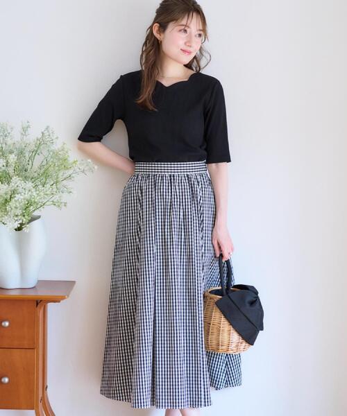 専用！calico シルクコットンギャザースカート ギンガムチェック SALE 30%OFF】[NSL20055]SOIL(ソイル)別注色あり ビッグギンガム