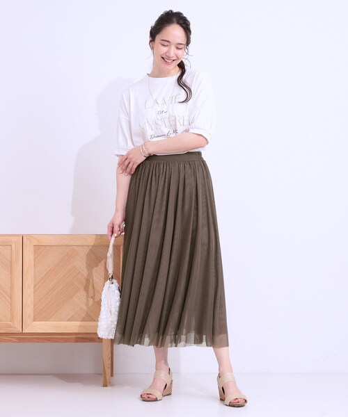 DRESKIP(ドレスキップ)の「【S-LL】歩くたび揺れる姿が美しい とろみチュールスカート(スカート・レディース・チャコールグレー/ライトグレー/ダークブラウン・01/02/03/04)」の10枚目の写真