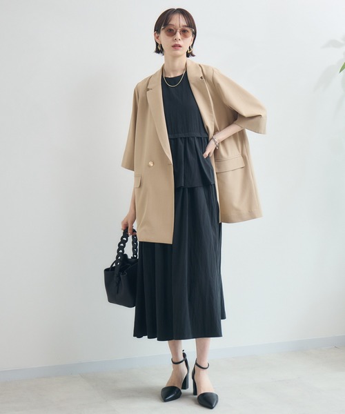 Paradise Picnic（パラダイスピクニック）の「Dignite Collier ギャザーフレアワンピース（ワンピース・レディース・ブラック/ブルー・FREE）」の9枚目の写真