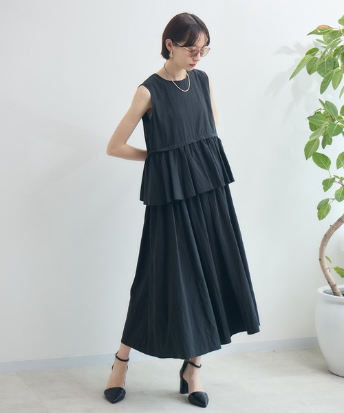 Paradise Picnic（パラダイスピクニック）の「Dignite Collier ギャザーフレアワンピース（ワンピース・レディース・ブラック/ブルー・FREE）」の7枚目の写真