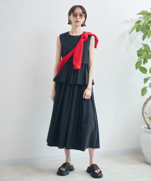 Paradise Picnic（パラダイスピクニック）の「Dignite Collier ギャザーフレアワンピース（ワンピース・レディース・ブラック/ブルー・FREE）」の5枚目の写真