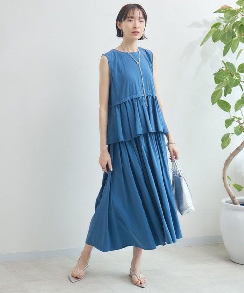 Paradise Picnic（パラダイスピクニック）の「Dignite Collier ギャザーフレアワンピース（ワンピース・レディース・ブラック/ブルー・FREE）」の22枚目の写真