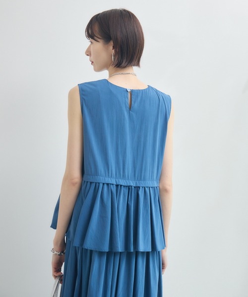 Paradise Picnic（パラダイスピクニック）の「Dignite Collier ギャザーフレアワンピース（ワンピース・レディース・ブラック/ブルー・FREE）」の16枚目の写真