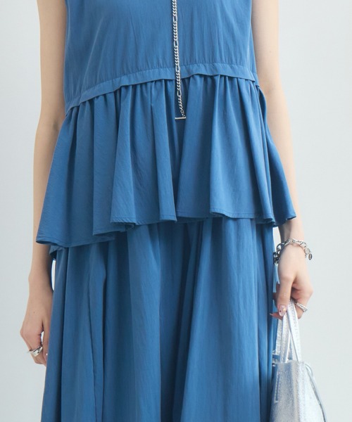 Paradise Picnic（パラダイスピクニック）の「Dignite Collier ギャザーフレアワンピース（ワンピース・レディース・ブラック/ブルー・FREE）」の12枚目の写真