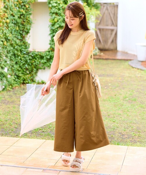 Feroux(フェルゥ)の「【洗える・撥水】レースアップガウチョ(その他パンツ・レディース・ブルー系/ダークブラウン系・1/2)」の3枚目の写真