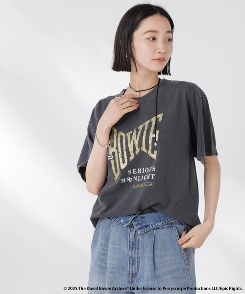 GOOD ROCK SPEED(グッドロックスピード)の「GOOD ROCK SPEED/DAVID BOWIE Tシャツ(Tシャツ/カットソー・レディース・チャコール・FREE)」の2枚目の写真