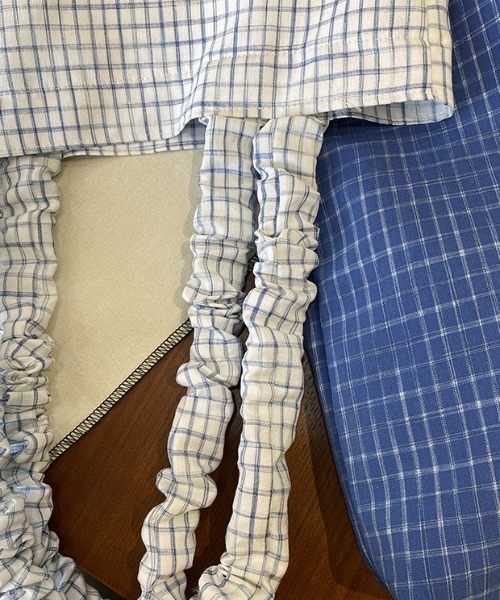 mebole(メボレ)の「Second Plaid Tote bag(トートバッグ・レディース・ブルー/ホワイト/ライトグリーン・FREE)」の7枚目の写真