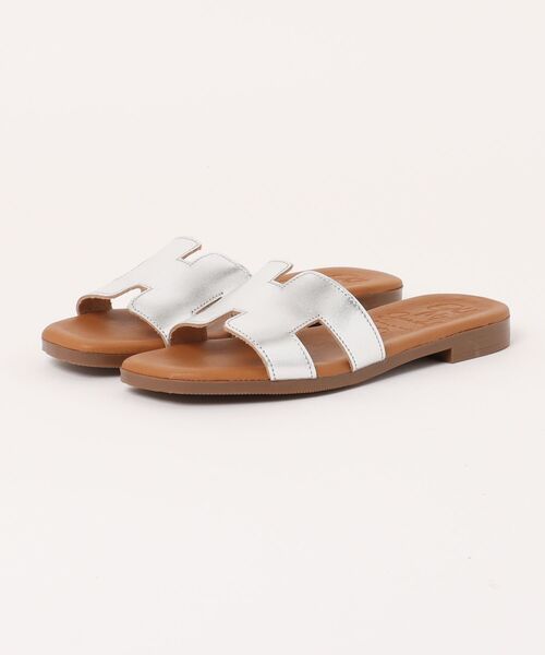 inter-chaussures（インターショシュール）の「【Oh my Sandals】スクエアトウフラットミュールサンダル(E52200)（サンダル・レディース・ブラック/ブラウン/シルバー・35/37/38/36/39）」の9枚目の写真