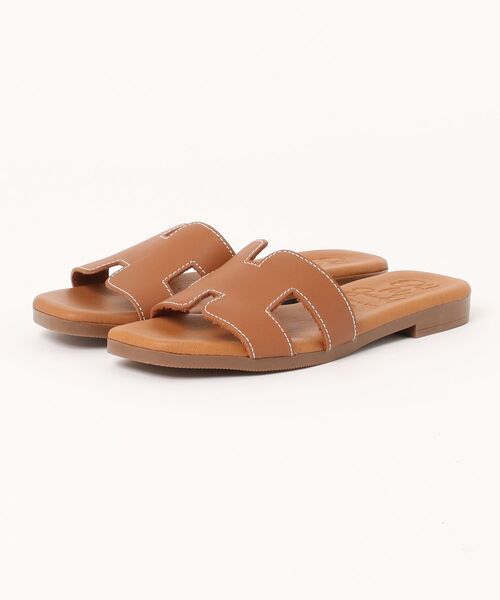 inter-chaussures（インターショシュール）の「【Oh my Sandals】スクエアトウフラットミュールサンダル(E52200)（サンダル・レディース・ブラック/ブラウン/シルバー・35/37/38/36/39）」の10枚目の写真