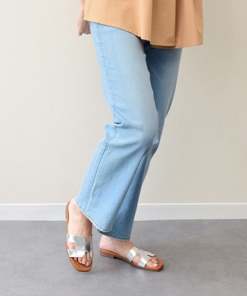 inter-chaussures（インターショシュール）の「【Oh my Sandals】スクエアトウフラットミュールサンダル(E52200)（サンダル・レディース・ブラック/ブラウン/シルバー・35/37/38/36/39）」の15枚目の写真