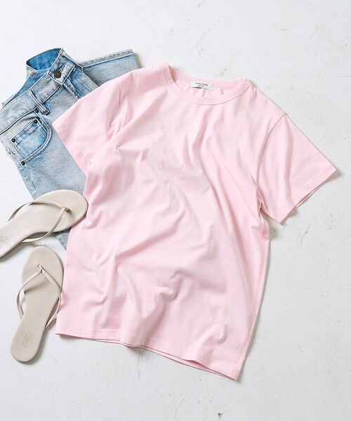 FREAK'S STORE(フリークスストア)の「<UVカット/接触冷感>COOLPASS コンパクトベーシックTシャツ(Tシャツ/カットソー・レディース・オフホワイト/ブラック/ピンク/その他13・フリ-)」の3枚目の写真