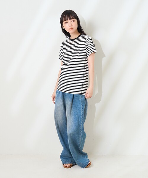 FREAK'S STORE(フリークスストア)の「<UVカット/接触冷感>COOLPASS コンパクトベーシックTシャツ(Tシャツ/カットソー・レディース・オフホワイト/ブラック/ピンク/その他13・フリ-)」の5枚目の写真