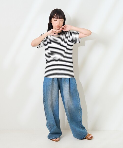 FREAK'S STORE(フリークスストア)の「<UVカット/接触冷感>COOLPASS コンパクトベーシックTシャツ(Tシャツ/カットソー・レディース・オフホワイト/ブラック/ピンク/その他13・フリ-)」の6枚目の写真