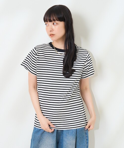 FREAK'S STORE(フリークスストア)の「<UVカット/接触冷感>COOLPASS コンパクトベーシックTシャツ(Tシャツ/カットソー・レディース・オフホワイト/ブラック/ピンク/その他13・フリ-)」の9枚目の写真