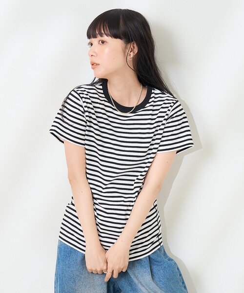 FREAK'S STORE(フリークスストア)の「<UVカット/接触冷感>COOLPASS コンパクトベーシックTシャツ(Tシャツ/カットソー・レディース・オフホワイト/ブラック/ピンク/その他13・フリ-)」の11枚目の写真