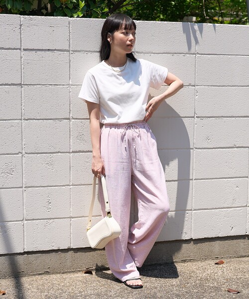 FREAK'S STORE(フリークスストア)の「<UVカット/接触冷感>COOLPASS コンパクトベーシックTシャツ(Tシャツ/カットソー・レディース・オフホワイト/ブラック/ピンク/その他13・フリ-)」の19枚目の写真