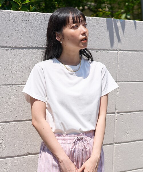 FREAK'S STORE(フリークスストア)の「<UVカット/接触冷感>COOLPASS コンパクトベーシックTシャツ(Tシャツ/カットソー・レディース・オフホワイト/ブラック/ピンク/その他13・フリ-)」の22枚目の写真