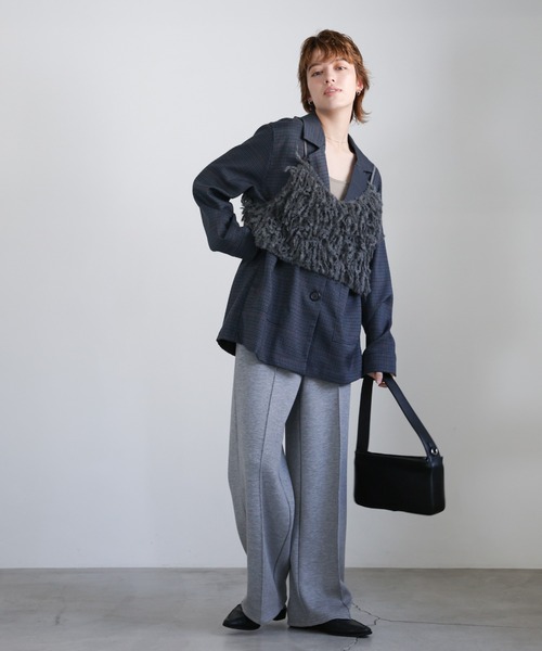 select MOCA（セレクトモカ）の「ウールミックスニットビスチェ（ベスト・レディース・アイボリー/ブラック/チャコールグレー・FREE）」の6枚目の写真