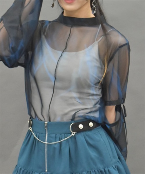 axes femme POETIQUE(アクシーズファムポエティック)の「ダブルクロスカップ付インナー(キャミソール・レディース・ブラック/ホワイト・FREE)」の1枚目の写真
