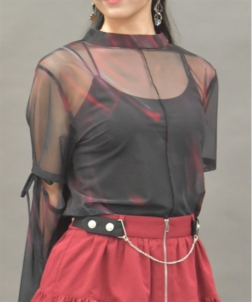 axes femme POETIQUE(アクシーズファムポエティック)の「ダブルクロスカップ付インナー(キャミソール・レディース・ブラック/ホワイト・FREE)」の17枚目の写真