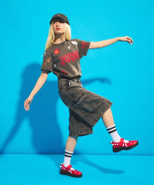 PUNYUS（プニュズ）の「デニムカーゴハーフパンツ（デニムパンツ・レディース・ブラック・1/2/3/4）」の10枚目の写真