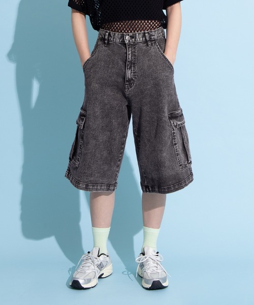 PUNYUS（プニュズ）の「デニムカーゴハーフパンツ（デニムパンツ・レディース・ブラック・1/2/3/4）」の18枚目の写真