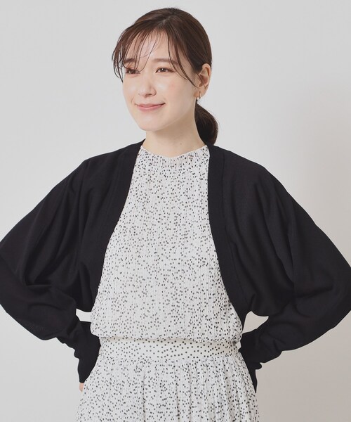 ITS'DEMO（イッツデモ）の「◆【UV／接触冷感／毛玉防止／手洗い可】ニットボレロ（カーディガン/ボレロ・レディース・ベージュ/オレンジ/オフホワイト/ブラック・00）」の9枚目の写真