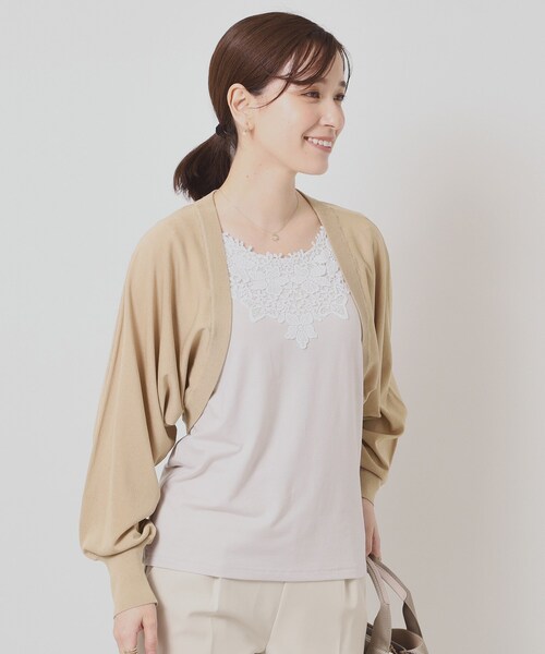 ITS'DEMO（イッツデモ）の「◆【UV／接触冷感／毛玉防止／手洗い可】ニットボレロ（カーディガン/ボレロ・レディース・ベージュ/オレンジ/オフホワイト/ブラック・00）」の13枚目の写真