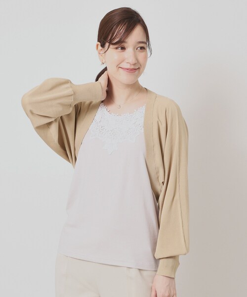 ITS'DEMO（イッツデモ）の「◆【UV／接触冷感／毛玉防止／手洗い可】ニットボレロ（カーディガン/ボレロ・レディース・ベージュ/オレンジ/オフホワイト/ブラック・00）」の14枚目の写真