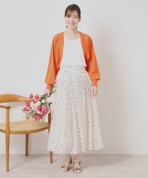 ITS'DEMO（イッツデモ）の「◆【UV／接触冷感／毛玉防止／手洗い可】ニットボレロ（カーディガン/ボレロ・レディース・ベージュ/オレンジ/オフホワイト/ブラック・00）」の21枚目の写真