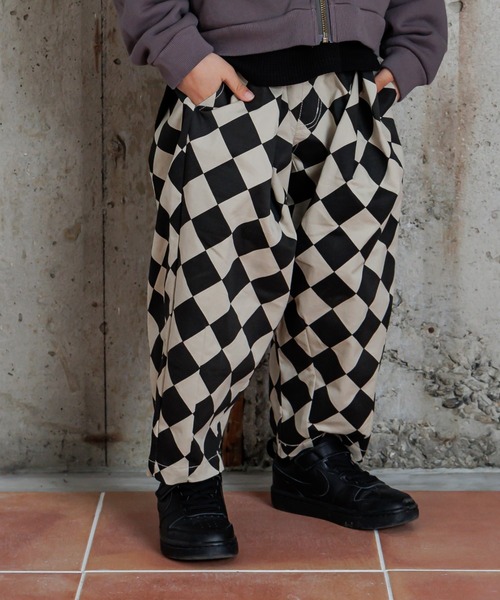 MAKE YOUR DAY（メイクユアデイ）の「総柄タックバルーンパンツ■80～140cm（その他パンツ・キッズ・オリーブ/アイボリー/ブラック/チェック/ベージュ・110/90/80/130/120/100/140）」の5枚目の写真