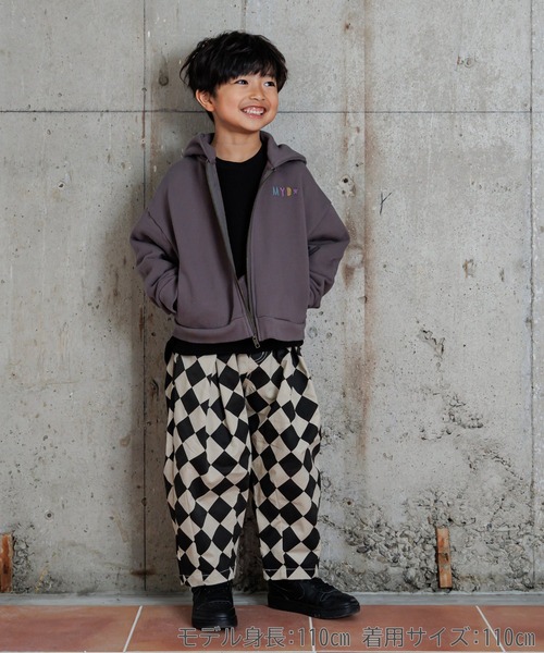 MAKE YOUR DAY（メイクユアデイ）の「総柄タックバルーンパンツ■80～140cm（その他パンツ・キッズ・オリーブ/アイボリー/ブラック/チェック/ベージュ・110/90/80/130/120/100/140）」の13枚目の写真