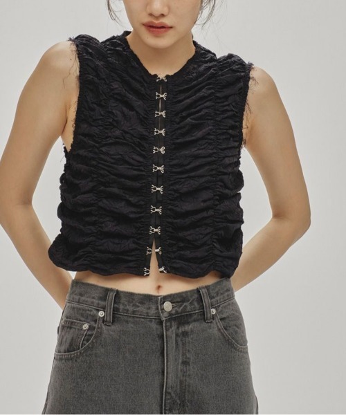 TODAYFUL/トゥデイフル パイピング シャーリング ノースリーブブラウス TODAYFUL/トゥデイフル] パイピング シャーリング ノースリーブ