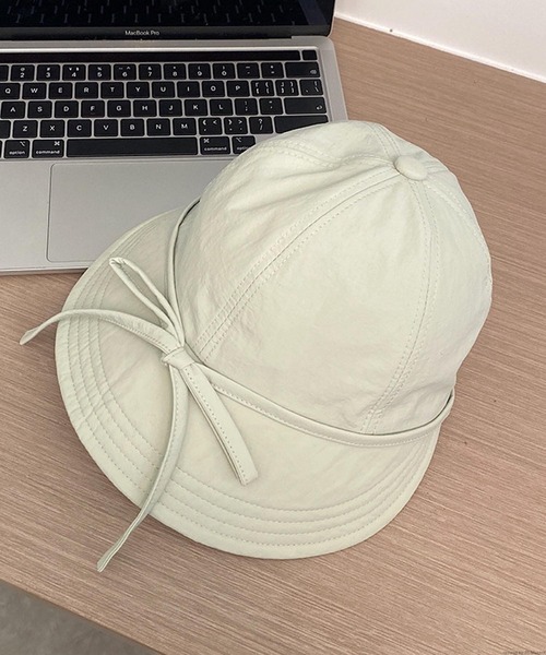 TONE SELECT GOODS（トーンセレクトグッズ）の「pur chouchou/つば広 リボン キャップ P4455（キャップ・レディース・グリーン/ベージュ/ブラック・FREE）」の3枚目の写真