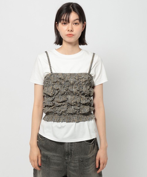 セール】シャーリングチェックビスチェ（その他トップス）｜niko