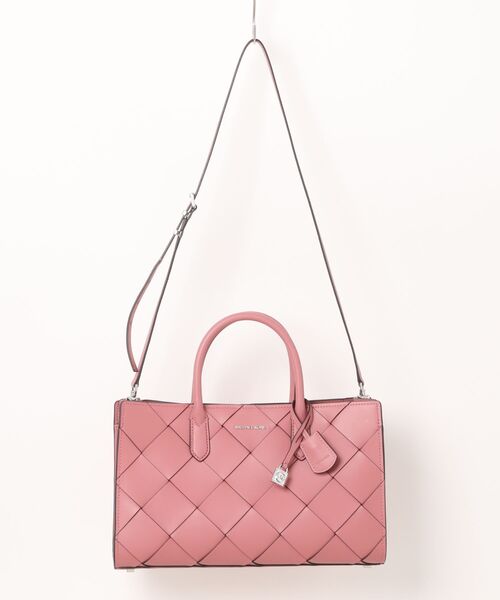 MICHAEL KORS(マイケルコース)の「SCARLETT ウーヴン レザー サッチェル ミディアム(ハンドバッグ・レディース・ローズ・FREE)」の5枚目の写真