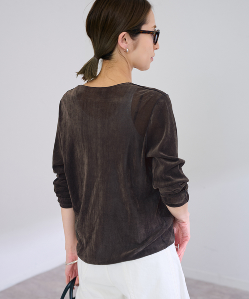 FRAMeWORK（フレームワーク）の「≪追加 / 新色≫チュールフロッキーカーディガン（カーディガン/ボレロ・レディース・ホワイト系その他/ブラウン/ネイビー・FREE）」の12枚目の写真