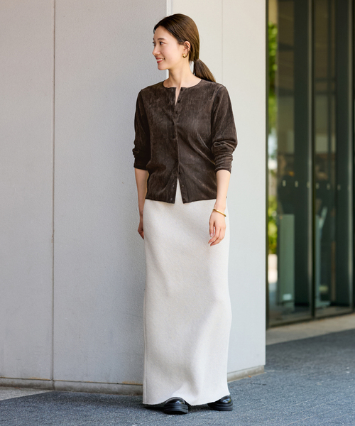 FRAMeWORK（フレームワーク）の「≪追加 / 新色≫チュールフロッキーカーディガン（カーディガン/ボレロ・レディース・ホワイト系その他/ブラウン/ネイビー・FREE）」の14枚目の写真