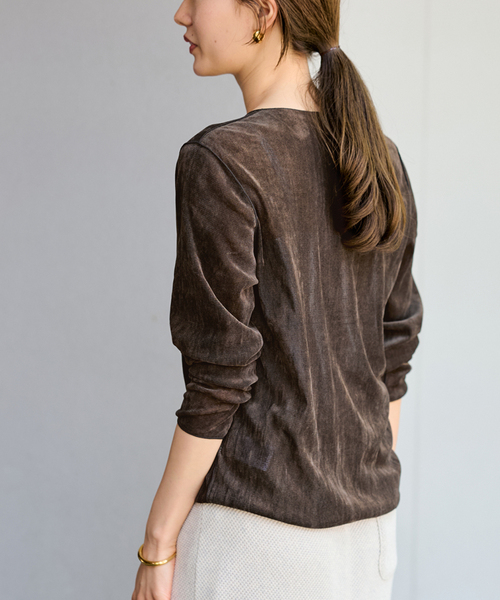 FRAMeWORK（フレームワーク）の「≪追加 / 新色≫チュールフロッキーカーディガン（カーディガン/ボレロ・レディース・ホワイト系その他/ブラウン/ネイビー・FREE）」の20枚目の写真