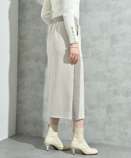 INTERPLANET（インタープラネット）の「スエード＊リブワークスカート（スカート・レディース・チャコールグレー/グレイッシュベージュ/ブラック・FREE）」の19枚目の写真