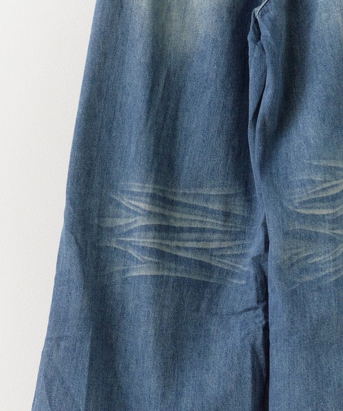 ROOPTOKYO(ループトウキョウ)の「Washed Damaged Flared Denim / ウォッシュ加工 ダメージフレアデニム(デニムパンツ・レディース・ダークブルー/ライトブルー・M/S)」の6枚目の写真