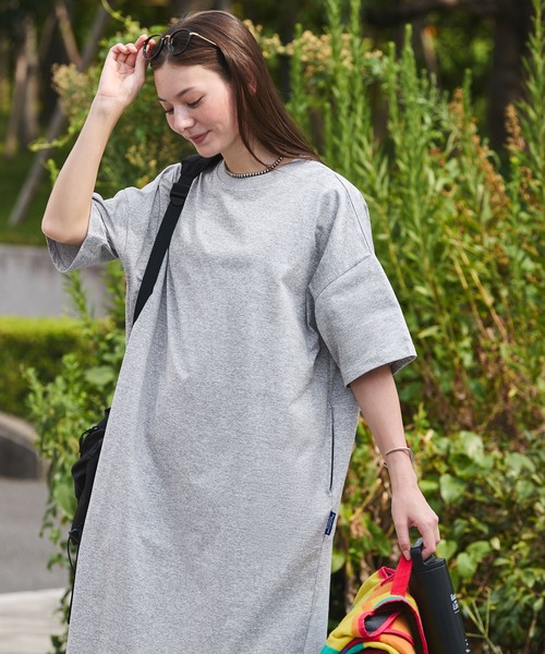 セール】＜クイックドライ＞ビッグシルエット ストレッチTシャツロング