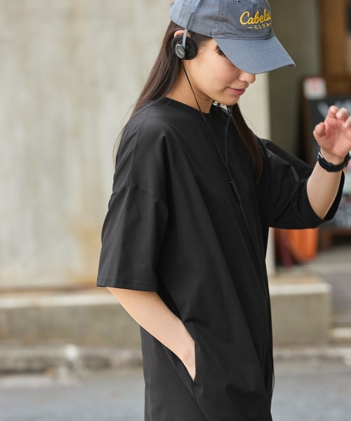 rovtski 超 ビッグシルエット クラッシュ加工 変形 カットソー ワンピ セール】rovtski【ビッグシルエット】フロントインノースリーブ