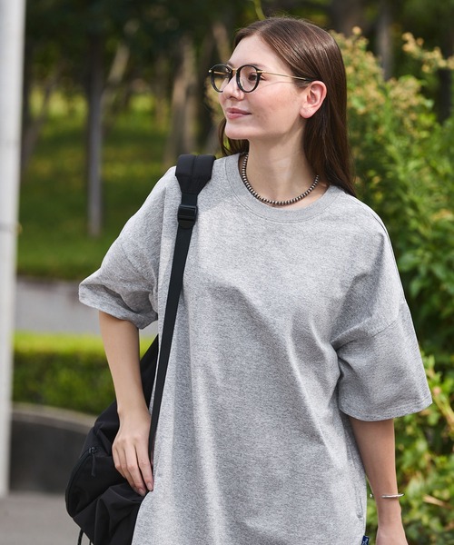 速乾＞ビッグシルエット ストレッチ 半袖Tシャツロング
