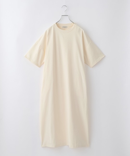 速乾＞ビッグシルエット ストレッチ 半袖Tシャツロング